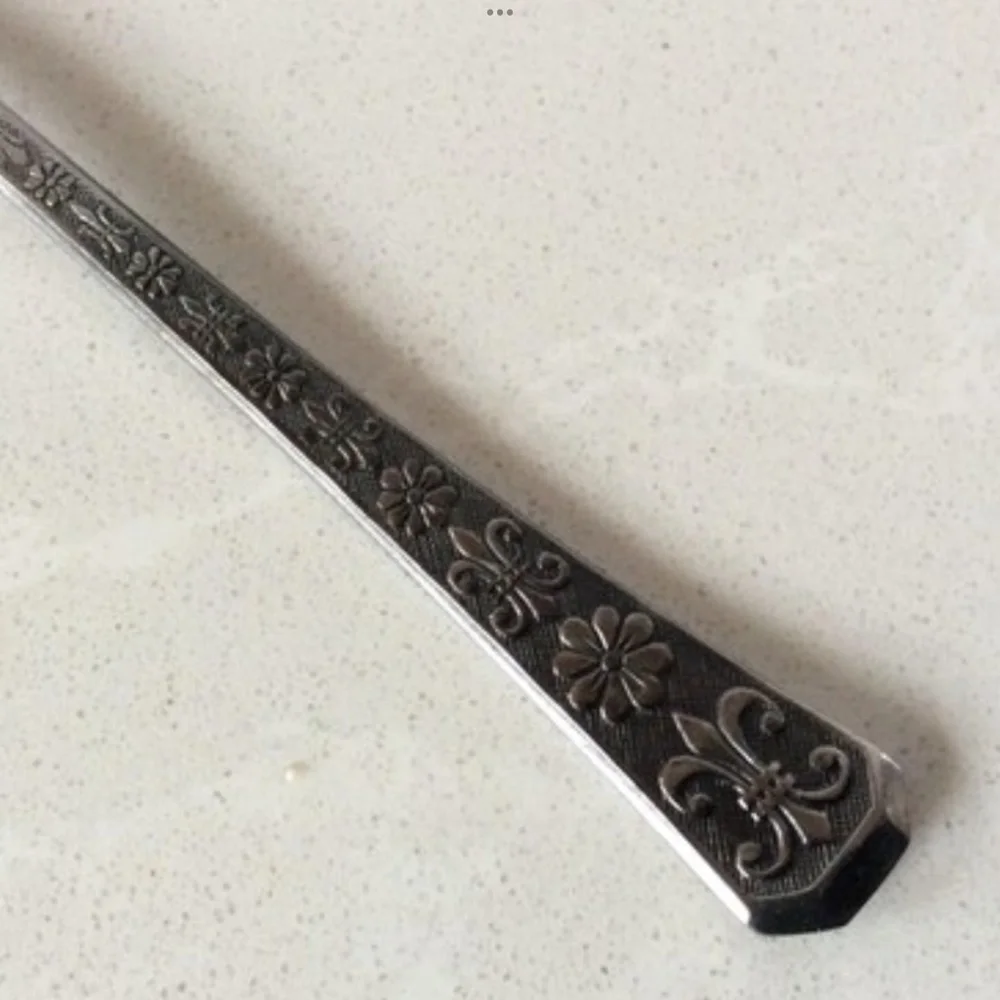 Vintage Interpur Florenz Butter Knife Spreader Stainless Steel Fleur de Lis MCM